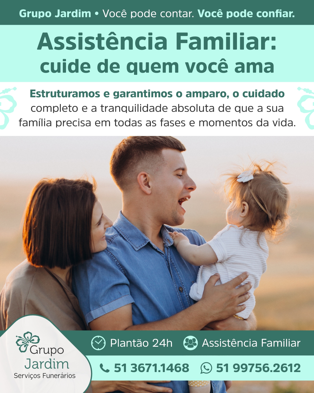 👩‍⚕️ Assistência Médica 👨‍⚕️ Assistência Odontológica 🦷 Exames Clínicos e Laboratoriais 🩺 Assistência Fisioterápica ⚕️ Assistência Funeral. 🌹 Dependentes - Titular, cônjuge, filhos, pai, mãe, sogro e sogra. 🌼 Também é permitida a inclusão de dependentes indiretos. 🌟

⚖️ Assessoria jurídica - Pensão por Morte - INSS/Previdência - Aposentadoria - Auxílio Doença e por Invalidez - Reclamatória Trabalhista - Inventário Extrajudicial - Negociação de Dívidas Bancárias - Pequenas Causas do Consumidor - DPVAT - Despachante - SPC/Serasa (Consulta Gratuita) - Direito Previdenciário - Direito de Família - Recursos de Multas - Revisionais ⚖️

🩹 Equipamentos ortopédicos - Empréstimo e locação de equipamentos ortopédicos (consulte-nos para saber mais). 🌼

#AssistênciaFamiliar #GrupoJardim #Camaquã #BenefíciosFamília #ProteçãoCompleta

Grupo Jardim - Serviços Funerários
Você pode contar. Você pode confiar.
🕑 Atendimento 24 horas 👨‍👩‍👧‍👦 Assistência familiar 📍 Planos de Cremação 🙏🏻 Total apoio durante todo processo de luto
📞 51 3671.1468
🌐 www.funerariajardim.com.br
📧 funerariajardim@hotmail.com
🏢 R. Pinheiro Machado, 581
Filial:
📍 Rua Cristóvão Gomes de Andrade, 522 - Centro 🏢
🏥 Em frente ao Hospital Nossa Senhora Aparecida 🚑
🏙️ Camaquã - RS

Foto: senivpetro/Magnific
